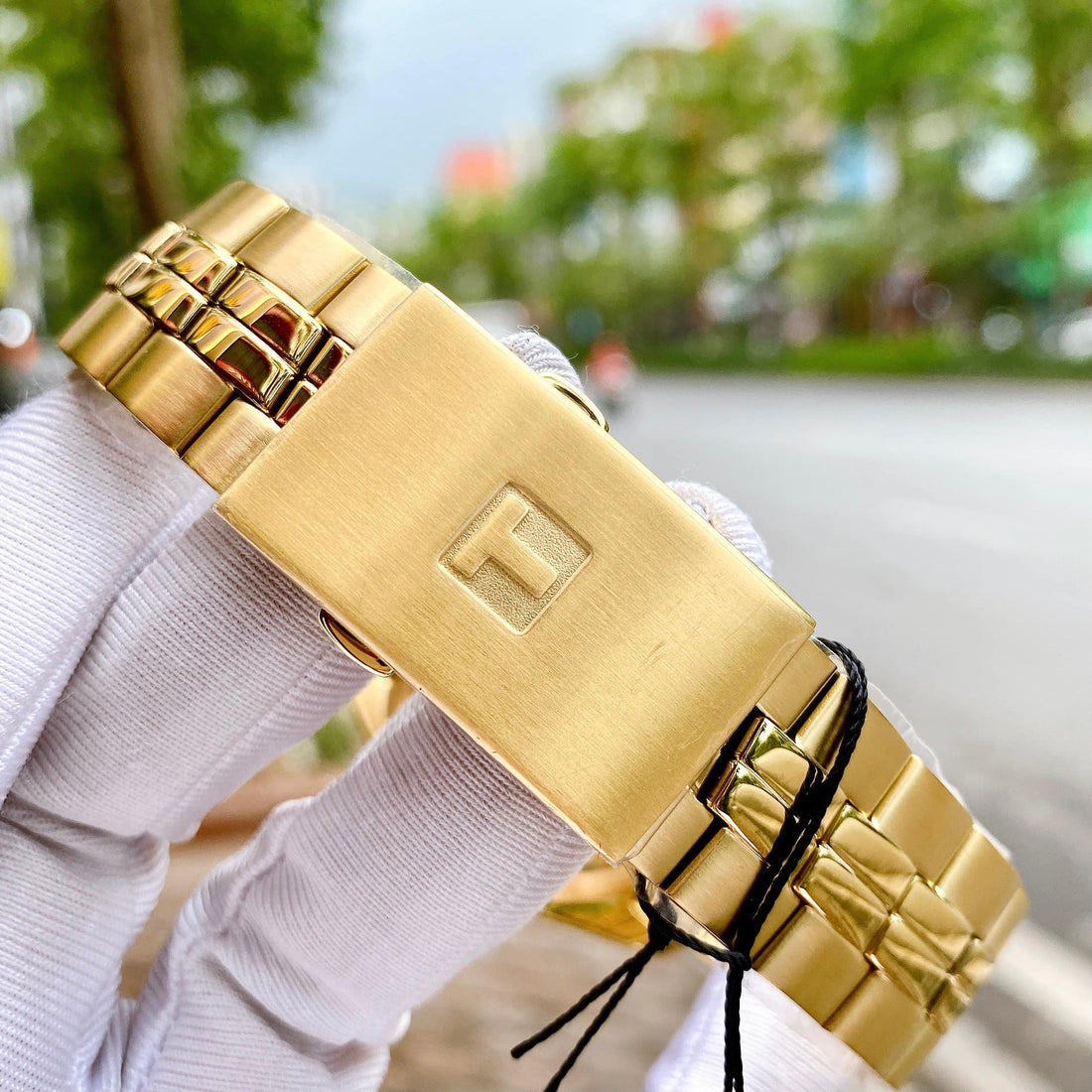 Tissot T Classic PR 100 Quartz White Dial Gold Steel Strap Watch for Men - T101.410.33.031.00