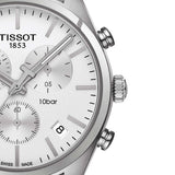 Tissot T Classic PR 100 Chronograph Silver Dial Silver Steel Strap Watch For Men - T101.417.11.031.00