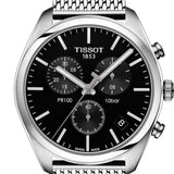 Tissot PR 100 Chronograph Black Dial Silver Mesh Bracelet Watch For Men - T101.417.11.051.01