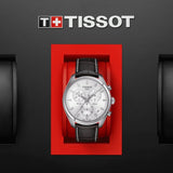 Tissot PR 100 Chronograph Silver Dial Brown Leather Strap Watch for Men - T101.417.16.031.00