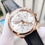 Tissot T Classic PR 100 Chronograph Silver Dial Black Leather Strap Watch for Men - T101.417.36.031.00