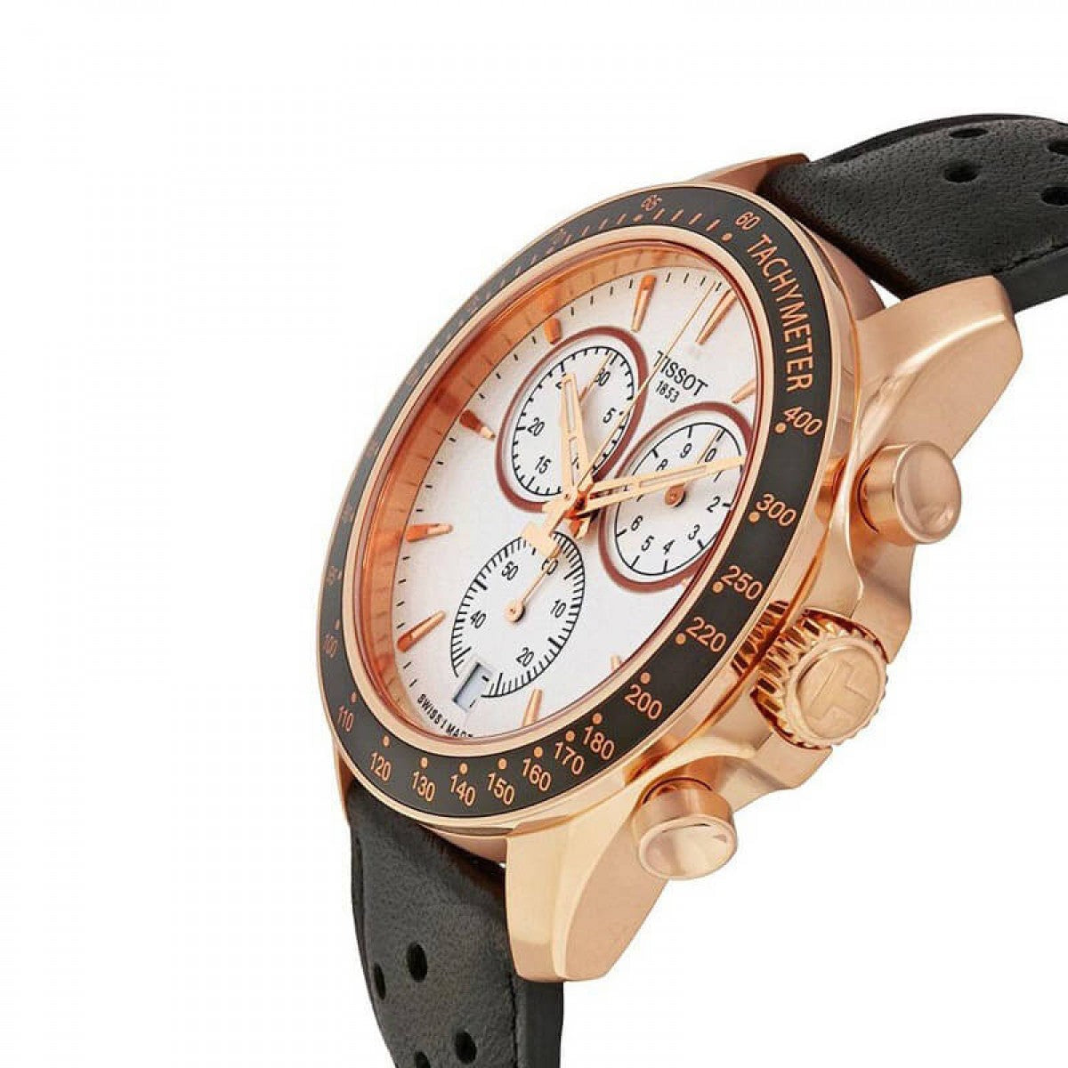 Tissot V8 Quartz Chronograph White Dial Black Rubber Strap Watch For Men - T106.417.36.031.00