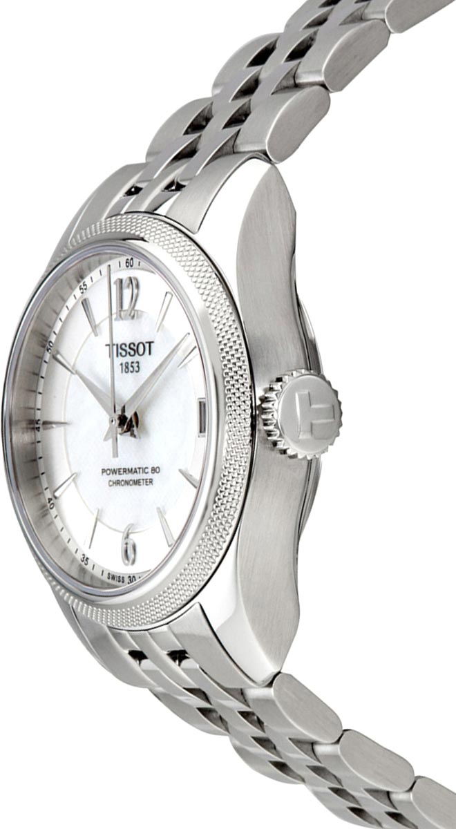 Tissot Ballade Powermatic 80 Automatic Mother of Pearl Dial Silver Steel Strap Watch For Women - T108.208.11.117.00