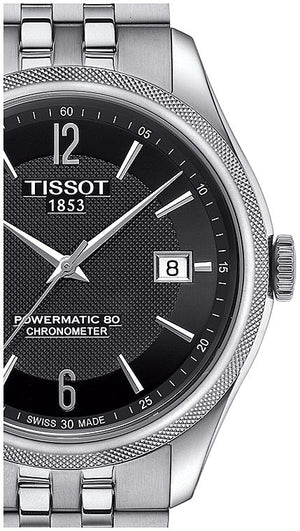 Tissot Ballade Powermatic 80 Cosc Black Dial Silver Steel Strap Watch For Men - T108.408.11.057.00