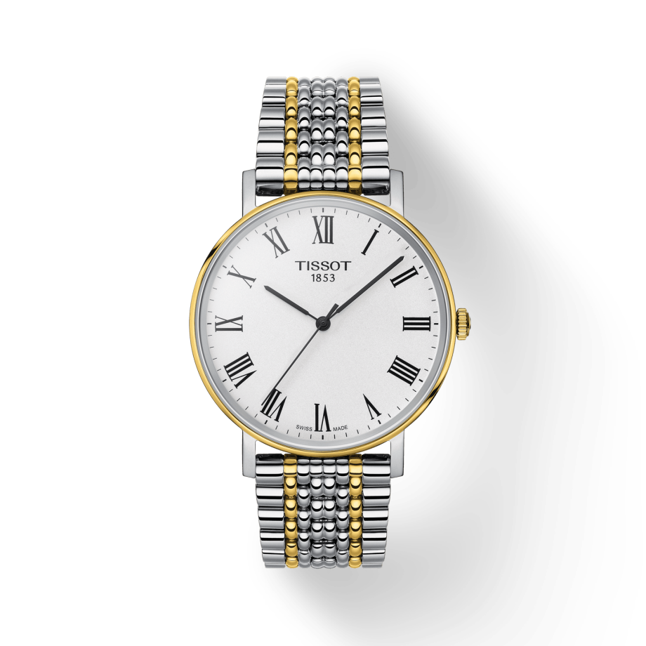 Tissot Everytime Medium White Dial Two Tone Mesh Bracelet Watch For Men - T109.410.22.033.00
