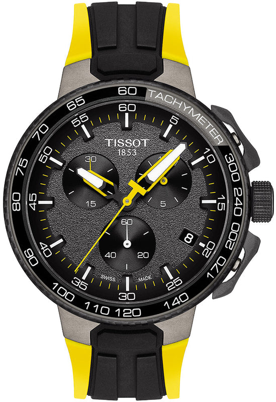 Tissot T Bike Cycling Tour de France Black Dial Two Tone Rubber Strap Watch For Men - T111.417.37.441.00
