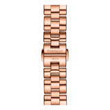 Tissot T Wave Black Dial Rose Gold Steel Strap Watch For Women - T112.210.33.051.00