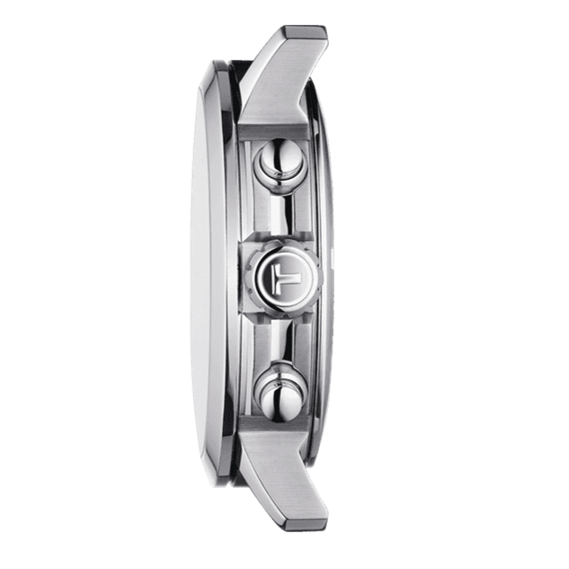 Tissot PRC 200 Chronograph Black Dial Silver Steel Strap Watch For Men - T114.417.11.057.00