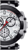 Tissot T Race Chronograph White Dial Black Silicone Strap Watch For Men - T115.417.27.011.00