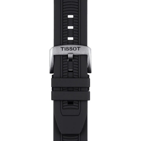 Tissot T Race Chronograph Anthracite Black Dial Black Silicone Strap Watch For Men - T115.417.27.061.00