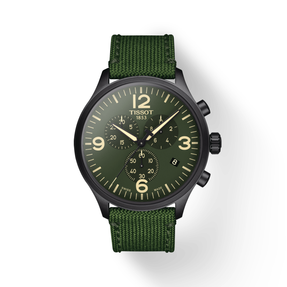 Tissot Chrono XL Green Dial Green NATO Strap Watch For Men - T116.617.37.097.00