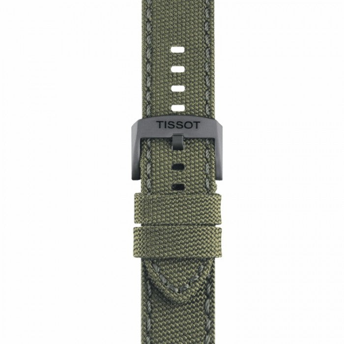 Tissot T Sport Chrono XL Beige Dial Khakhi Green Nylon Strap Watch for Men - T116.617.33.267.00