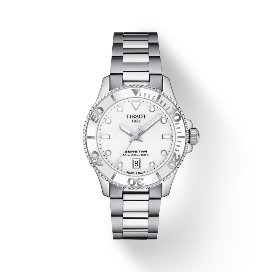 Tissot Seastar 1000 Lady White Dial Silver Steel Strap Unisex Watch - T120.210.11.011.00