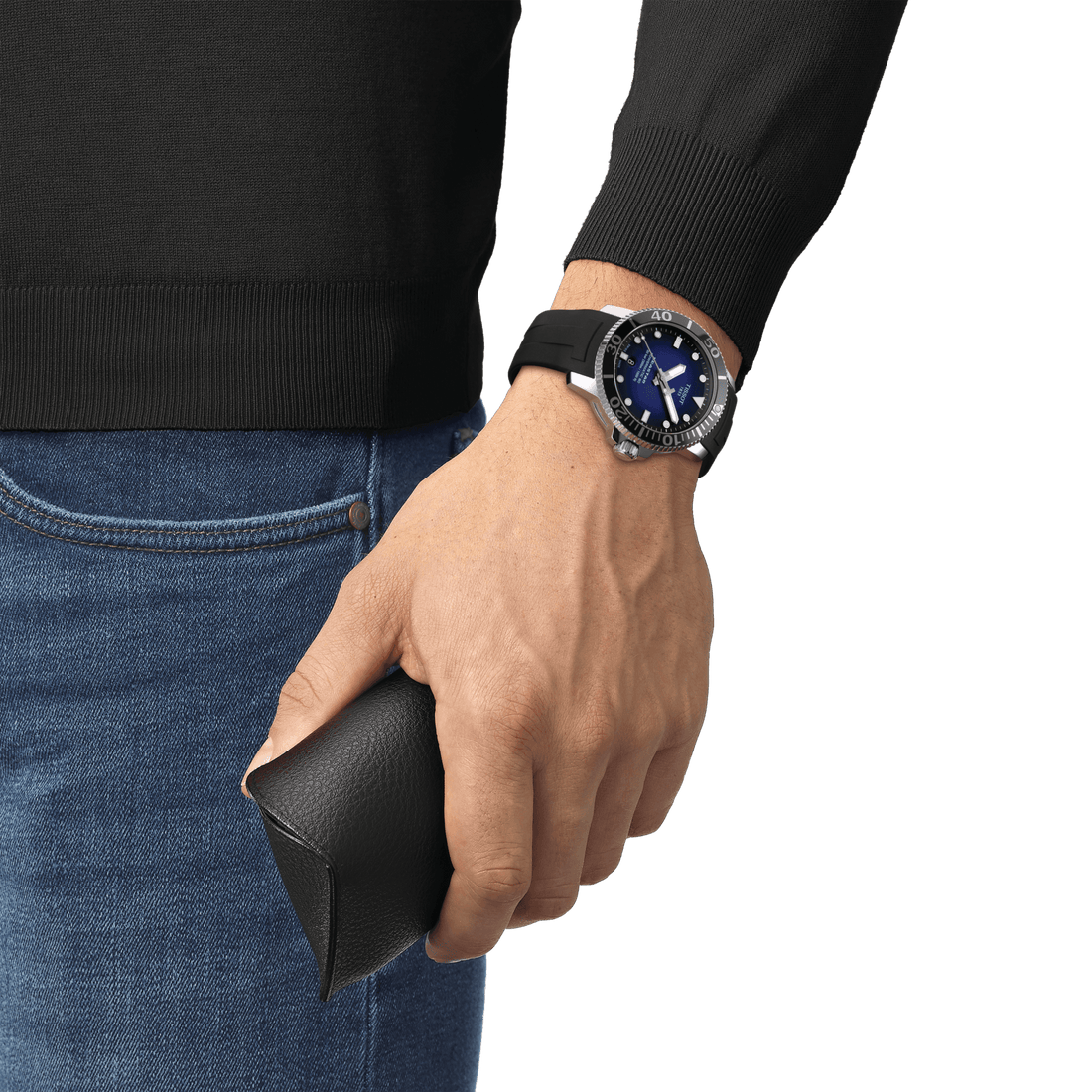 Tissot Seastar 1000 Powermatic 80 Blue Dial Black Rubber Strap Watch For Men - T120.407.17.041.00