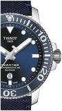 Tissot Seastar 1000 Powermatic 80 Silicium Blue Dial Blue Nylon Strap Watch For Men - T120.407.17.041.01
