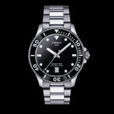 Tissot Seastar 1000 Black Dial Silver Steel Strap Watch For Men - T120.410.11.051.00