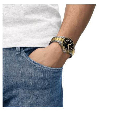 Tissot Seastar 1000 Black Dial Two Tone Steel Strap Watch For Men - T120.410.22.051.00