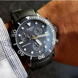 Tissot Seastar 1000 Chronograph Black Dial Black Rubber Strap Watch For Men - T120.417.37.051.02