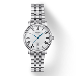 Tissot T Classic Carson Premium Automatic Lady Silver Dial Silver Steel Strap Watch for Women - T122.207.11.033.00
