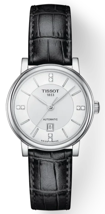 Tissot Carson Premium Lady Born to Be Brace Special Edition Silver Dial Black Leather Strap Watch for Women - T122.207.16.036.00