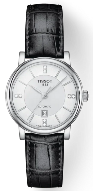 Tissot Carson Premium Lady Born to Be Brace Special Edition Silver Dial Black Leather Strap Watch for Women - T122.207.16.036.00