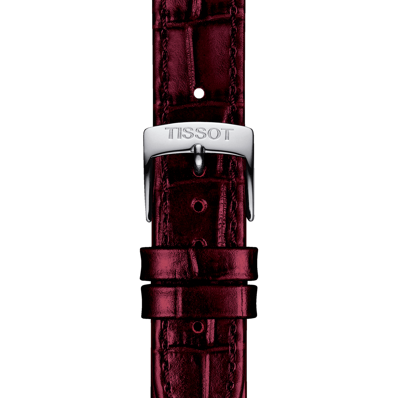 Tissot Carson Premium Lady Maroon Dial Maroon Leather Strap Watch For Women - T122.210.16.373.00