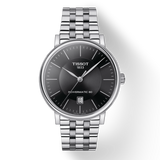 Tissot T Classic Carson Premium Powermatic 80 Black Dial Silver Steel Strap Watch For Men - T122.407.11.051.00