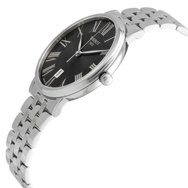 Tissot Carson Premium Black Dial Silver Steel Strap Watch For Men - T122.410.11.053.00