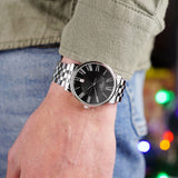 Tissot Carson Premium Black Dial Silver Steel Strap Watch For Men - T122.410.11.053.00