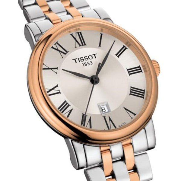 Tissot T Classic Carson Premium Silver Dial Two Tone Steel Strap Watch For Men - T122.410.22.033.00
