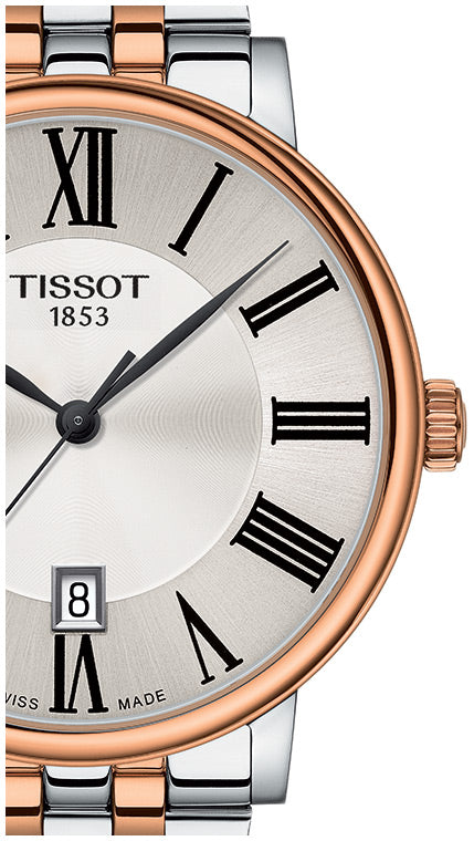 Tissot T Classic Carson Premium Silver Dial Two Tone Steel Strap Watch For Men - T122.410.22.033.00