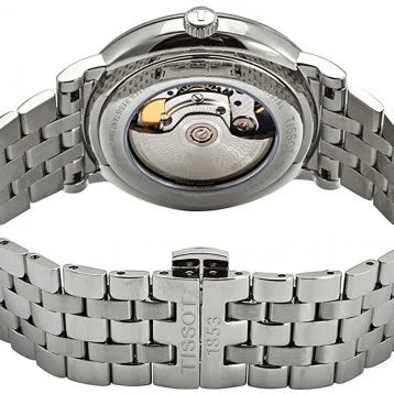 Tissot T Classic Carson Premium Powermatic 80 Black Dial Silver Steel Strap Watch For Men - T122.407.11.051.00