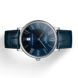 Tissot Carson Premium Powermatic 80 Blue Dial Blue Leather Strap Watch For Men - T122.407.16.043.00