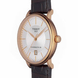 Tissot Carson Premium Powermatic 80 White Dial Brown Leather Strap Watch For Men - T122.407.36.031.00