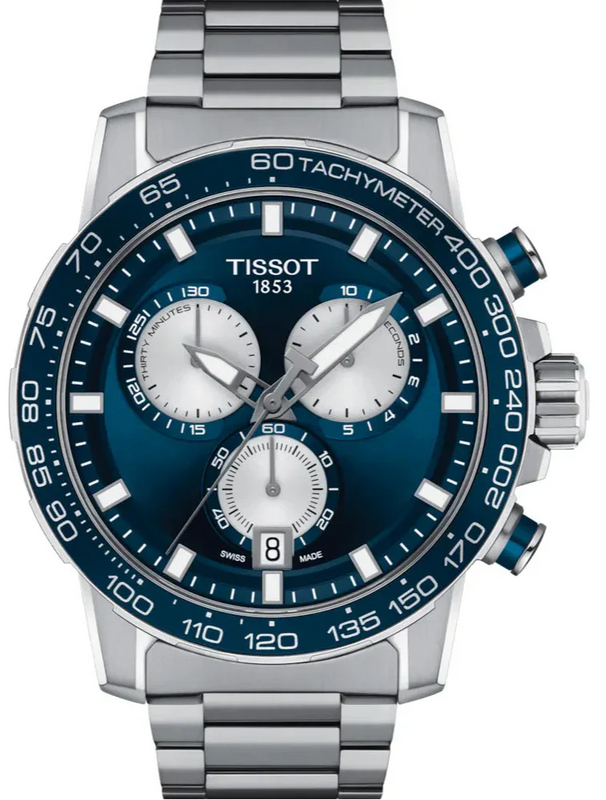 Tissot Supersport Chrono Blue Dial Silver Steel Strap Watch For Men - T125.617.11.041.00