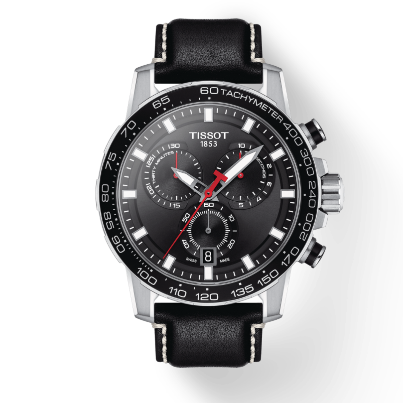 Tissot Supersport Chrono Black Dial Black Leather Strap Watch for Men - T125.617.16.051.00