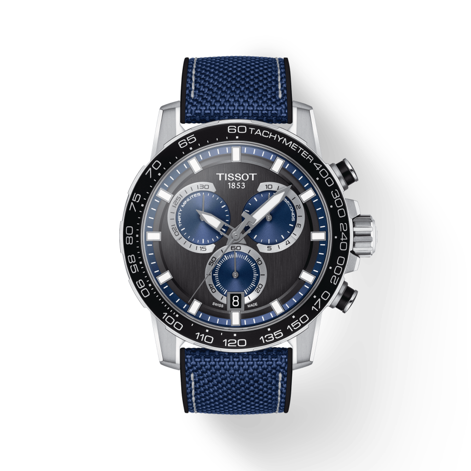 Tissot Supersport Chrono Black Dial Blue Nylon Strap Watch for Men - T125.617.17.051.03