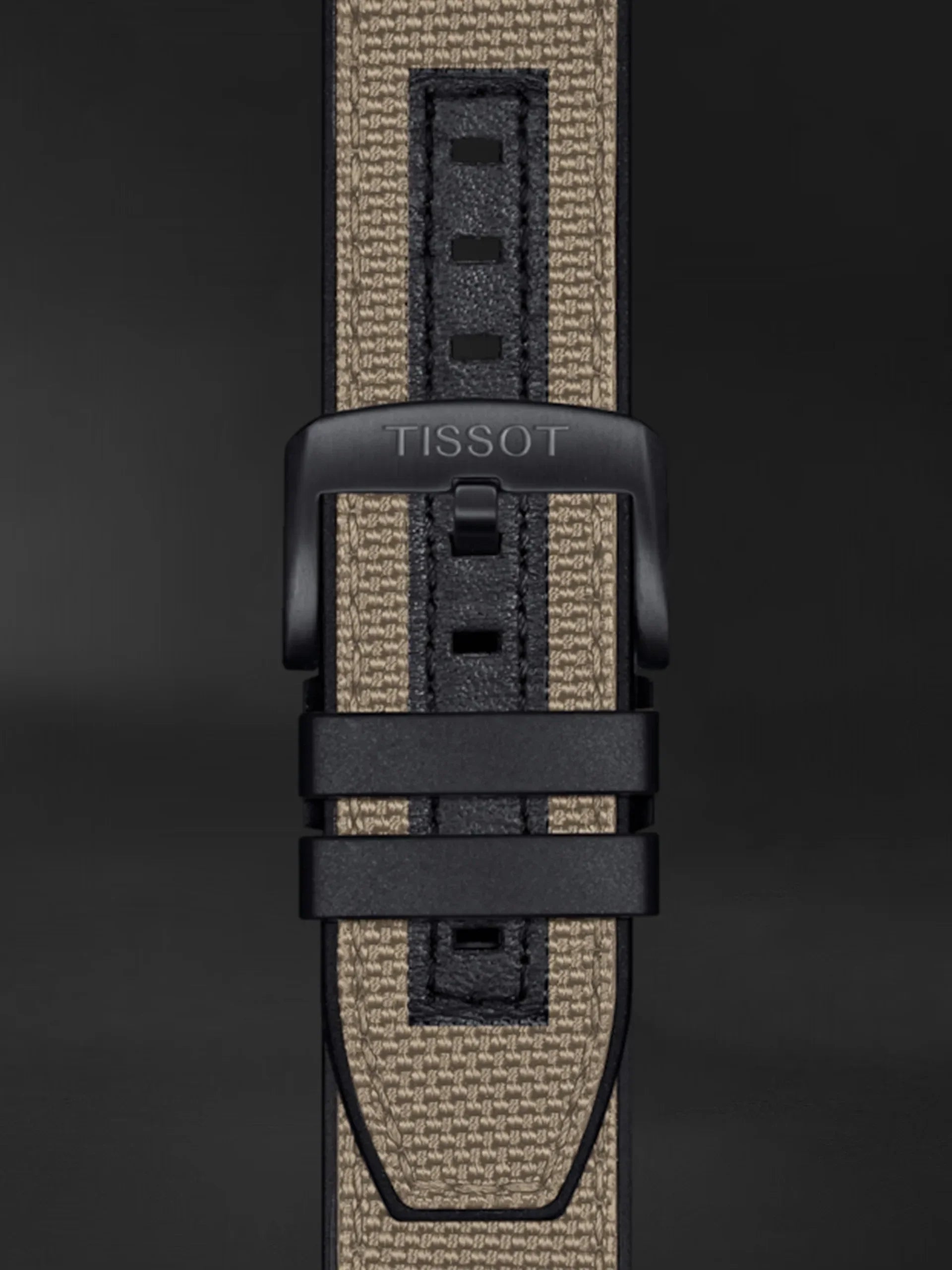 Tissot Supersport Chrono Black Dial Beige Nylon Strap Watch For Men - T125.617.37.051.01