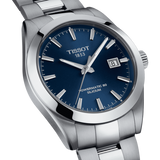 Tissot Gentlemen Powermatic 80 Silicium Blue Dial Silver Steel Strap Watch For Men - T127.407.11.041.00