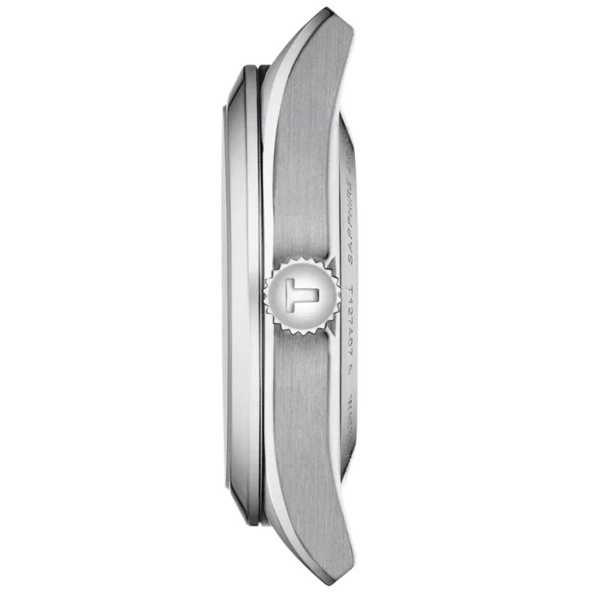 Tissot Gentleman Powermatic 80 Silicium Ice Blue Silver Steel Strap Watch For Men - T127.407.11.351.00