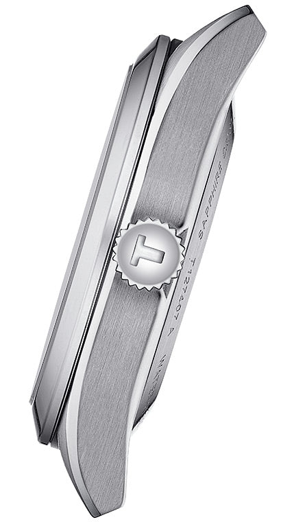 Tissot Gentleman Powermatic 80 Silicium Blue Dial Brown Leather Strap Watch For Men - T127.407.16.041.00