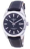 Tissot Gentleman Powermatic 80 Silicium Black Dial Black Leather Strap Watch For Men - T127.407.16.051.00
