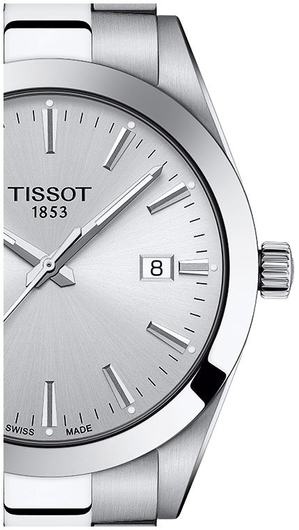 Tissot Gentleman Silver Dial Silver Steel Strap Watch For Men - T127.410.11.031.00