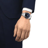 Tissot Gentleman Blue Dial Silver Steel Strap Watch For Men - T127.410.11.041.00