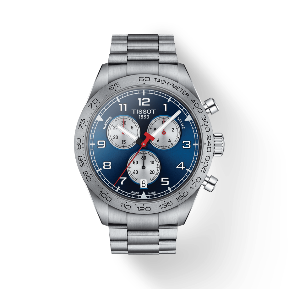 Tissot PRS 516 Chronograph Blue Dial Blue Steel Strap Watch for Men - T131.617.11.042.00
