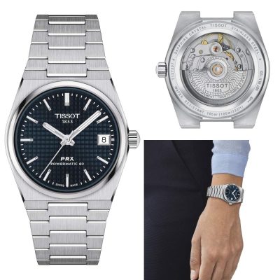 Tissot PRX Powermatic 80 Blue Dial Silver Steel Strap Watch for Men - T137.207.11.041.00