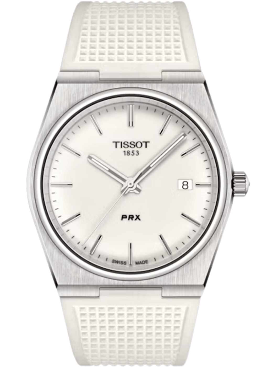 Tissot PRX 40 White Dial White Rubber Strap Watch For Men - T137.410.17.011.00