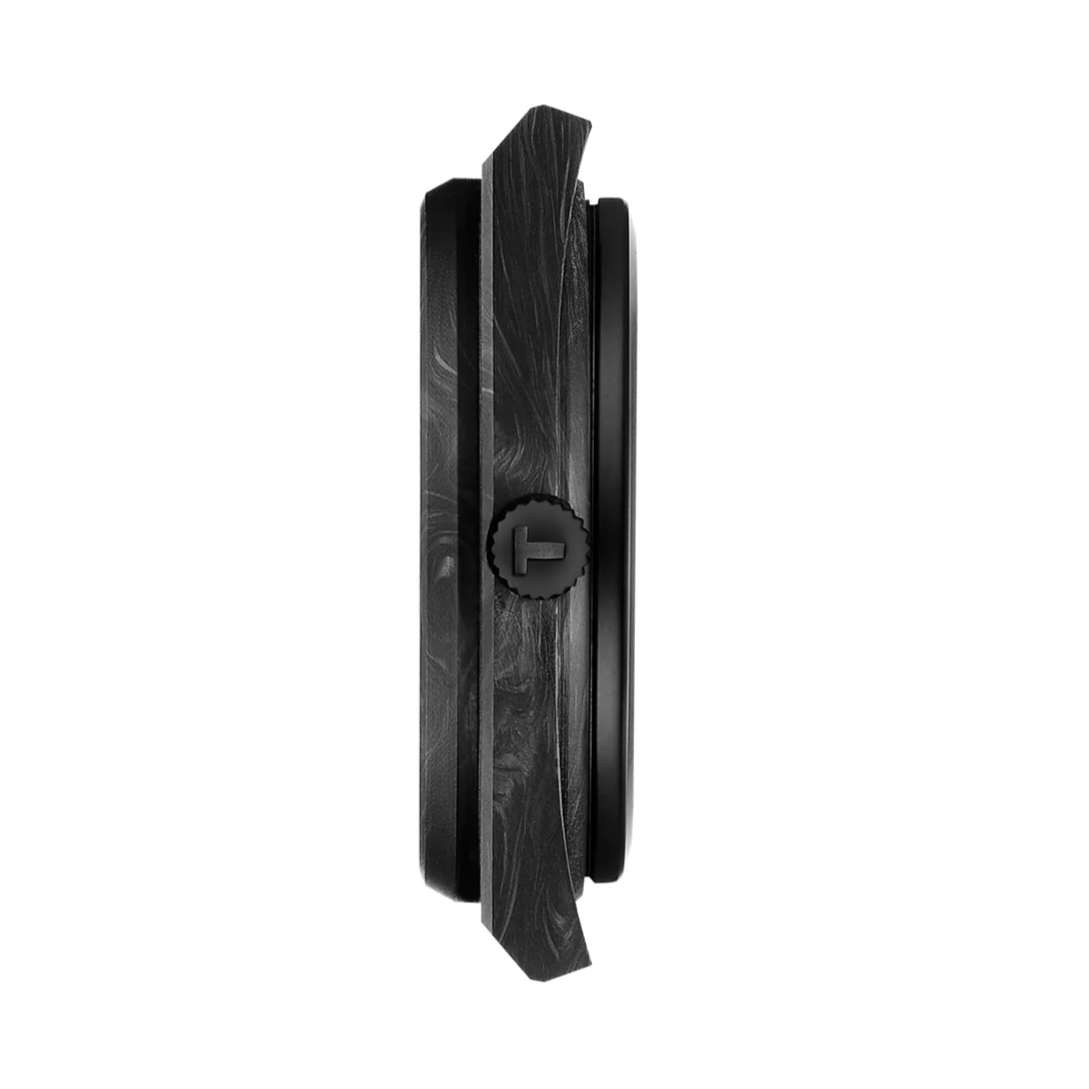 Tissot PRX Powermatic 80 Carbon Black Dial Black Rubber Strap Watch for Men - T137.907.97.201.00