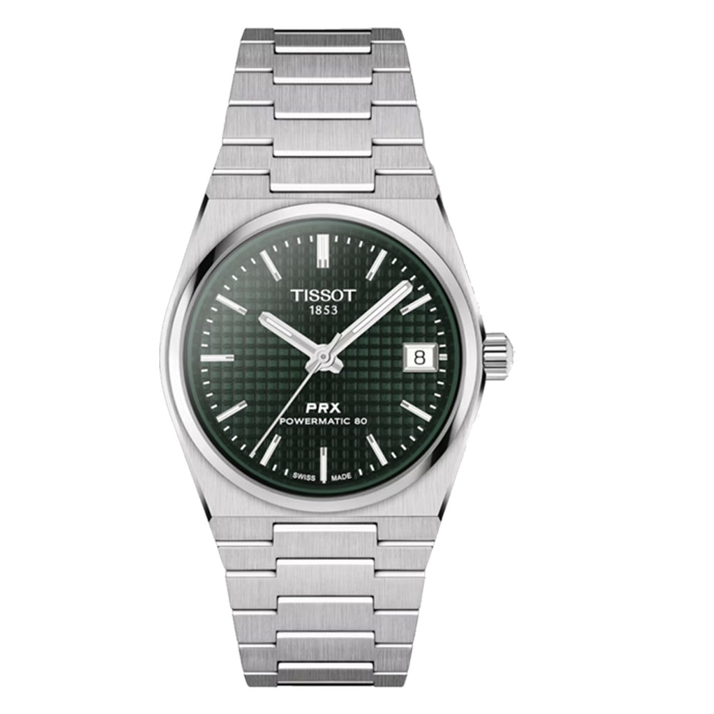 Tissot PRX Powermatic 80 Green Dial Silver Steel Strap Watch for Men - T137.207.11.091.00
