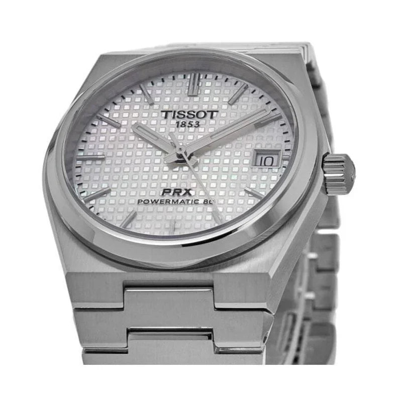 Tissot PRX Powermatic 80 White Dial Silver Steel Strap Watch for Men - T137.207.11.111.00